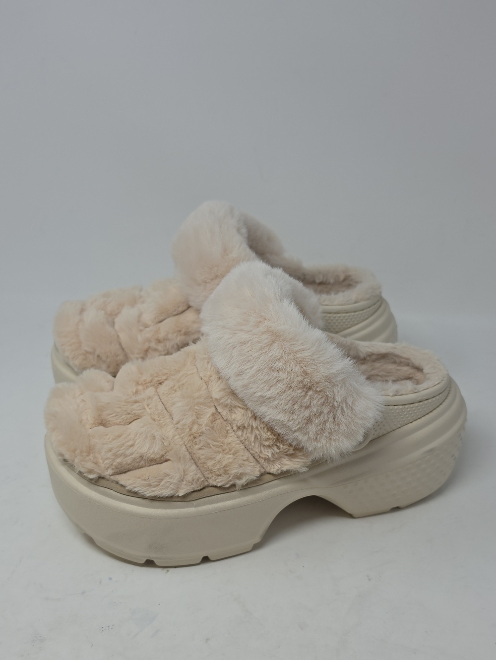 Crocs Stomp Lined Quilted Clog Stucco Beige Unisex Men 7 Women 9